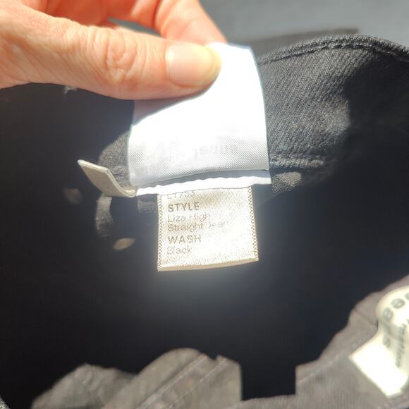 Reformation Liza‎ High Rise Straight Jeans Womens 23 Black Preppy Zip Fly - Picture 8 of 9